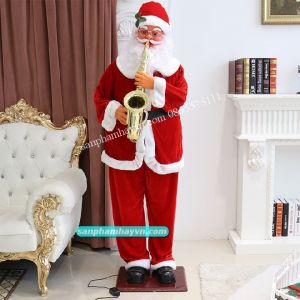 Ông già Noel thổi kèn mô hình cao 1m8